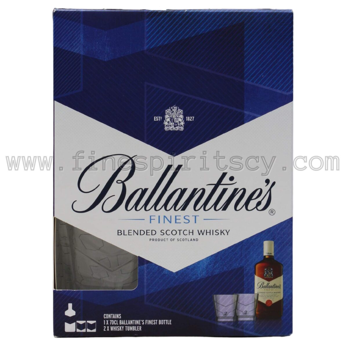 Ballantines Finest Gift Set With 2 Glasses Cyprus Price Fine Spirits