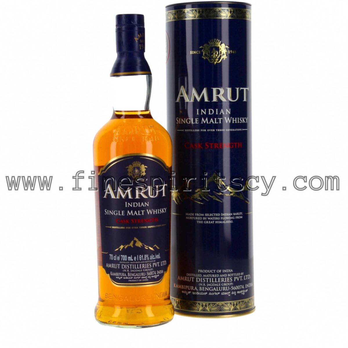 Amrut Indian Single Malt Whisky Whiskey Cask Strength 700ml 70cl 0.7L