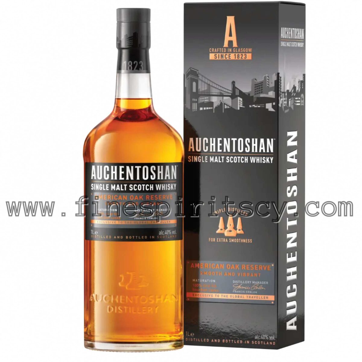 Auchentoshan American Oak FSCY Cyprus 1L 1000ml 100cl Whisky Whiskey