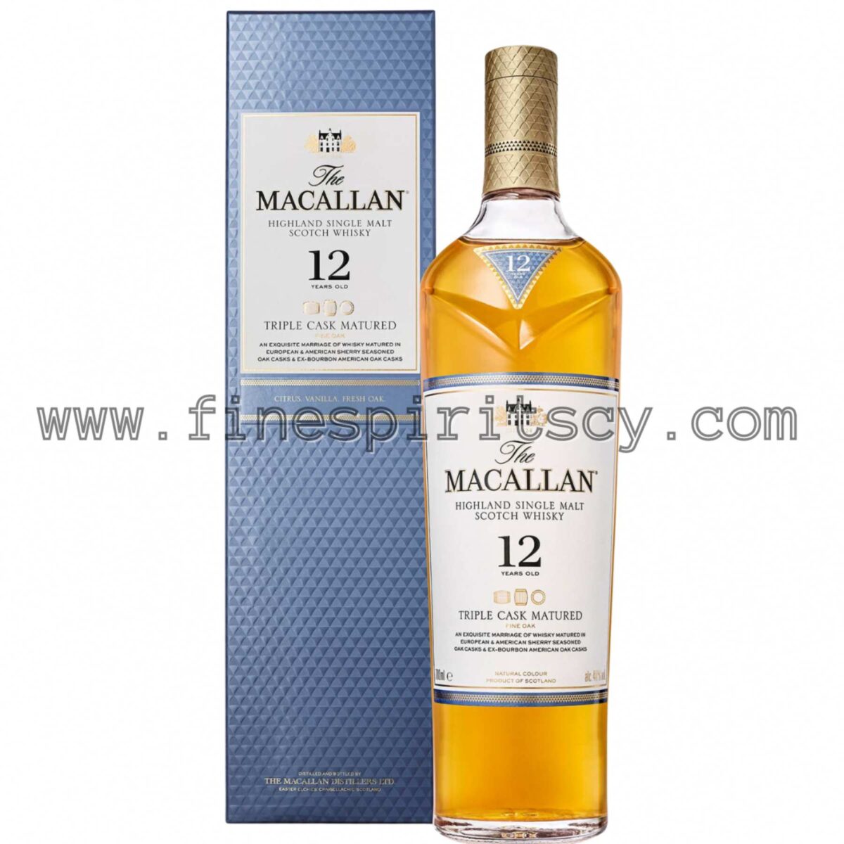 Macallan 12 Year Old Fine Oak Triple Cask Scotch Cyprus Price single malt