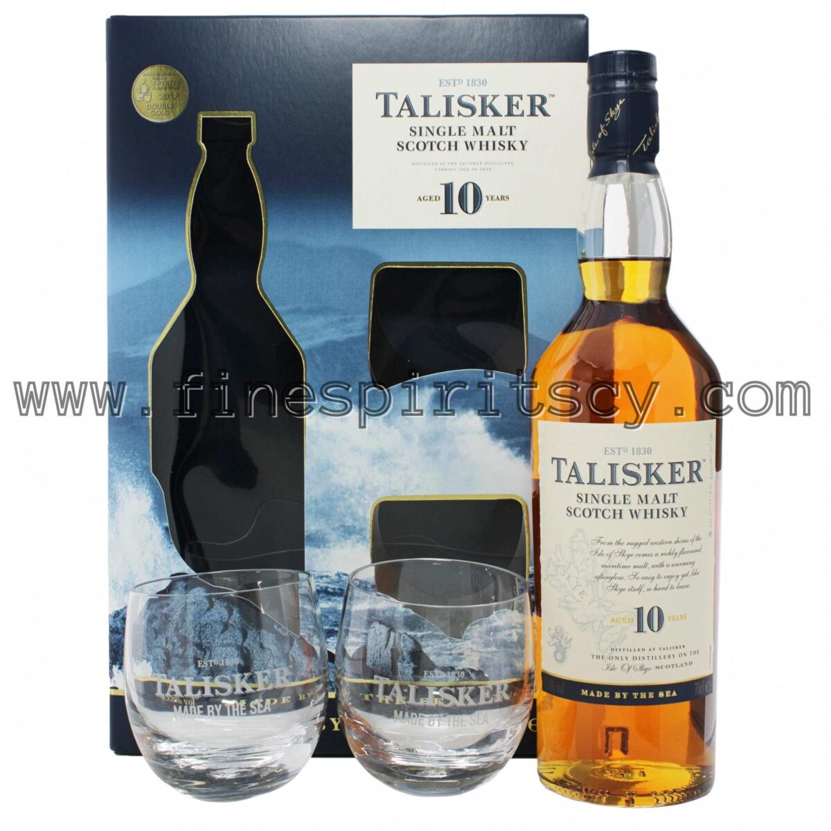 Talisker 10 Years Old Gift Set Pack Glasses Glass 2 Unique Cyprus Price