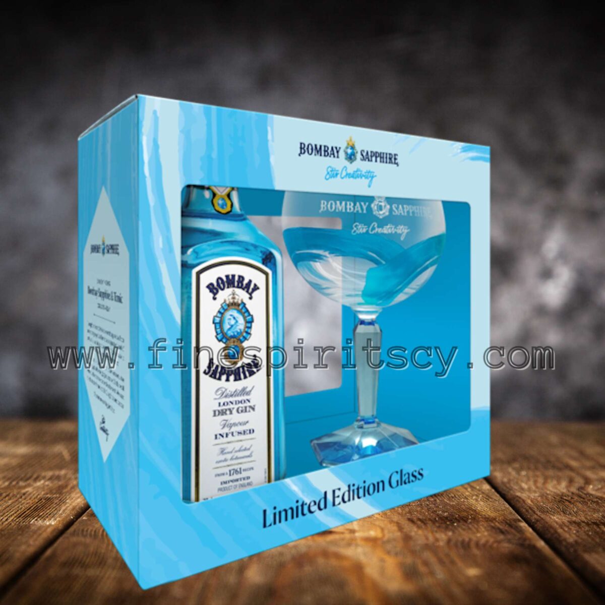 Bombay Sapphire With Branded Glass Gift Idea Set Fine Spirits Gin