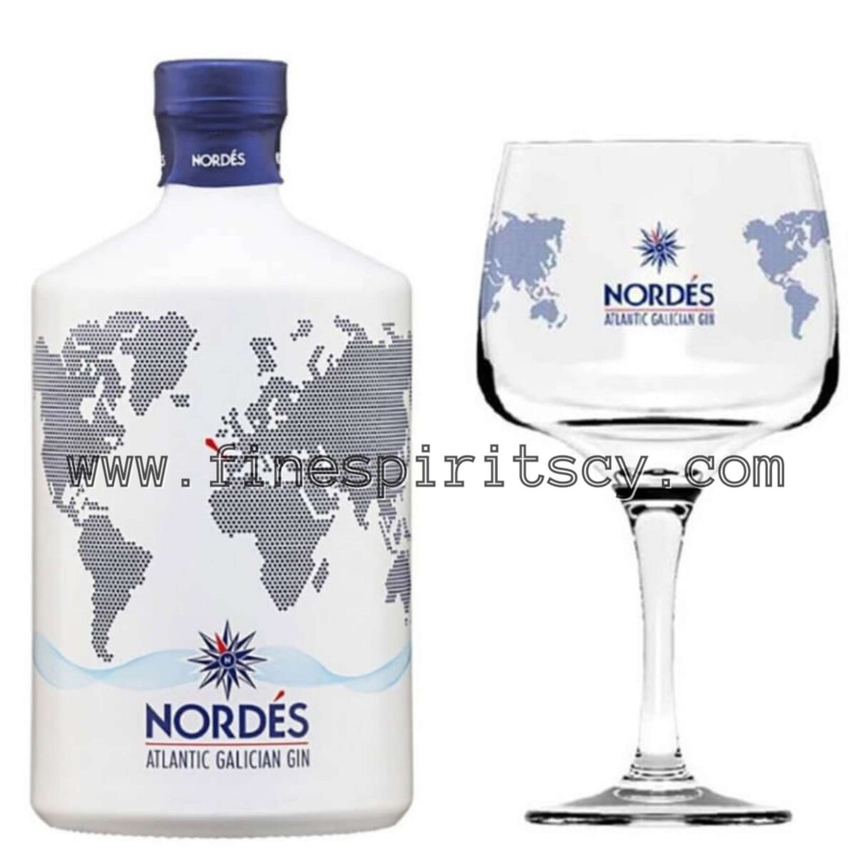 Nordes Gin + 1 Glass Copa FSCY Gift Set Fine Spirits Cyprus With One Best Cheap Price