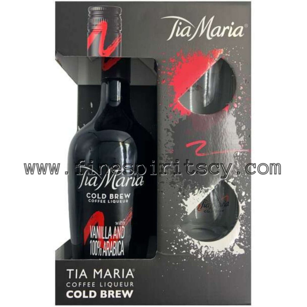 Tia Maria Gift Set 2 Glasses Liqueur Coffee 700ml 70cl