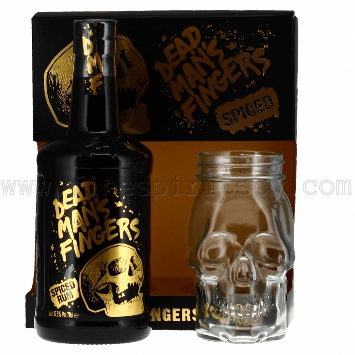 Dead Man's Fingers Spiced Rum With Skull Glass Gift Set