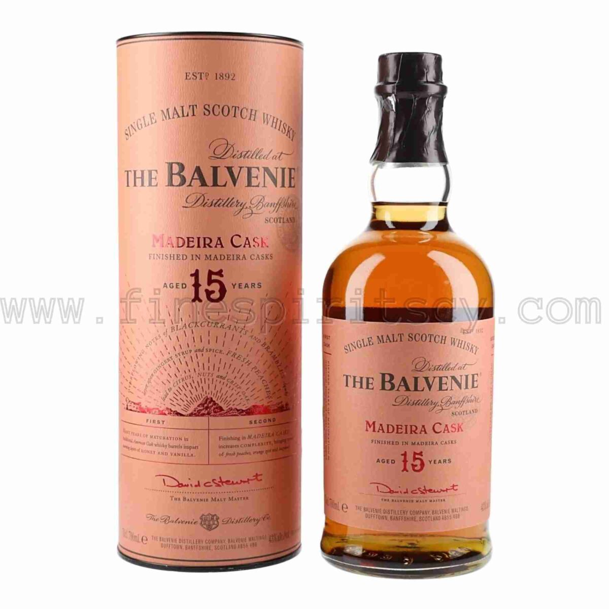 The Balvenie 15 Year Old Aged in american oak barrels finished in madeira wine casks 700ml 70cl 0.7L
