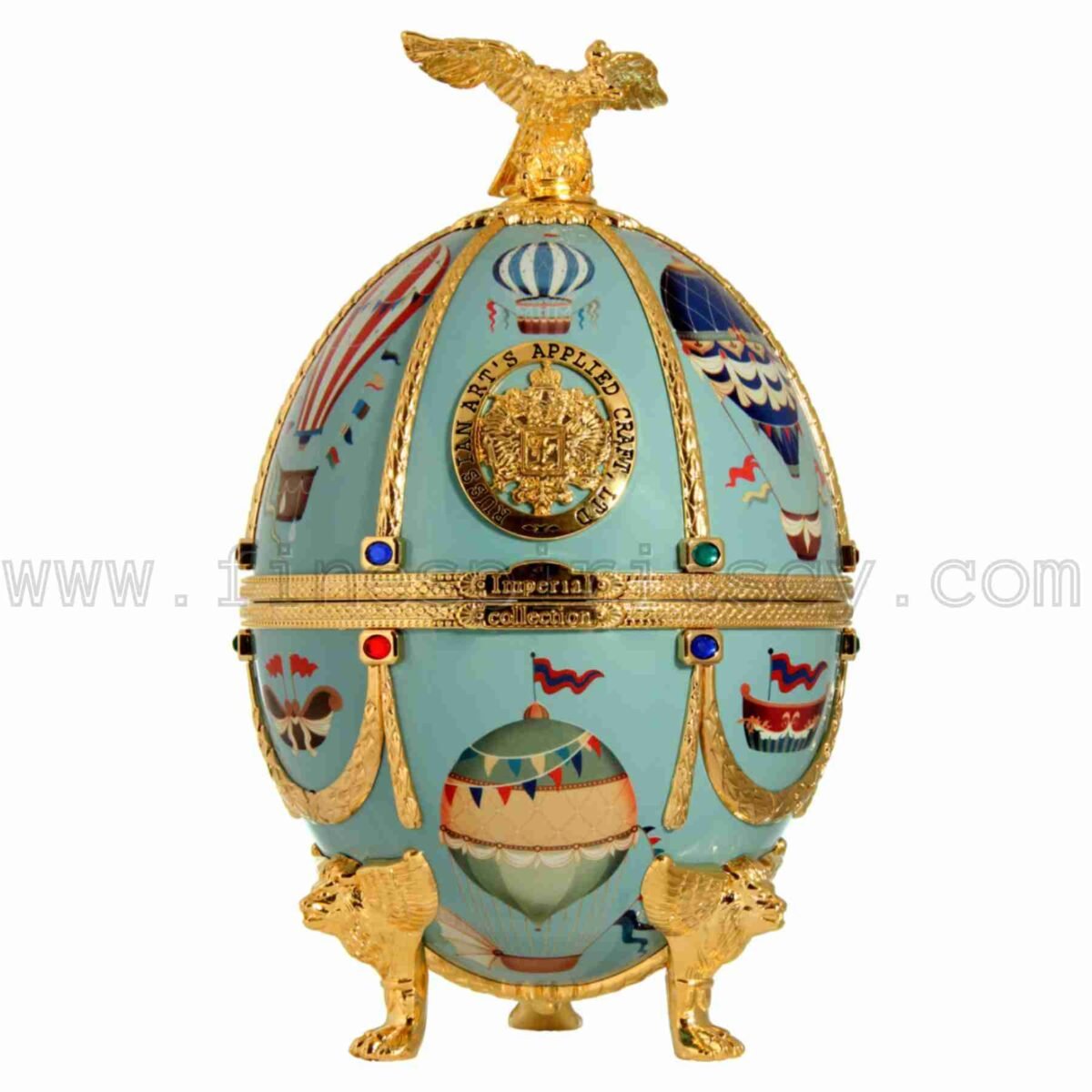 Imperial Collection Faberge Egg Carafe Hot Air Baloons