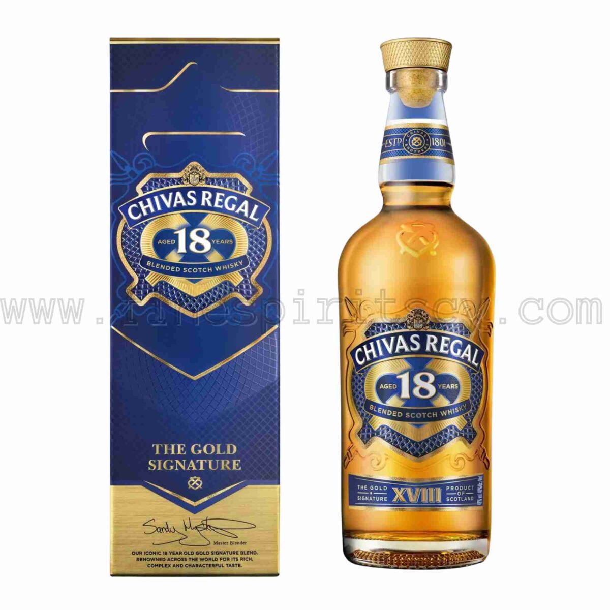 Chivas Regal 18 Years Old 1000ml 100cl 1L Liter new gold bottle 30% lighter