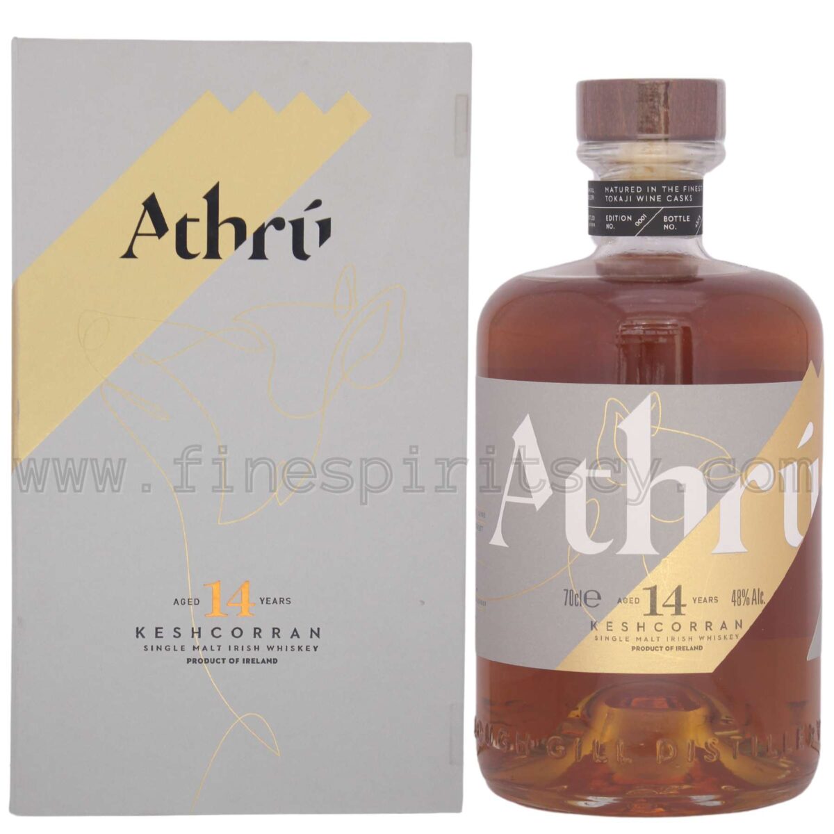 Athru Keshcorran 14 Year Old Irish Whisky CY Single Malt Front Bottle Box