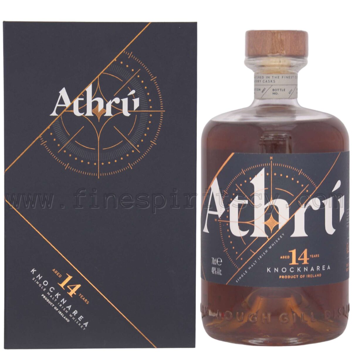 Athru Koncknarea 14 Year Old Irish Whisky CY Single Malt Front Bottle Box