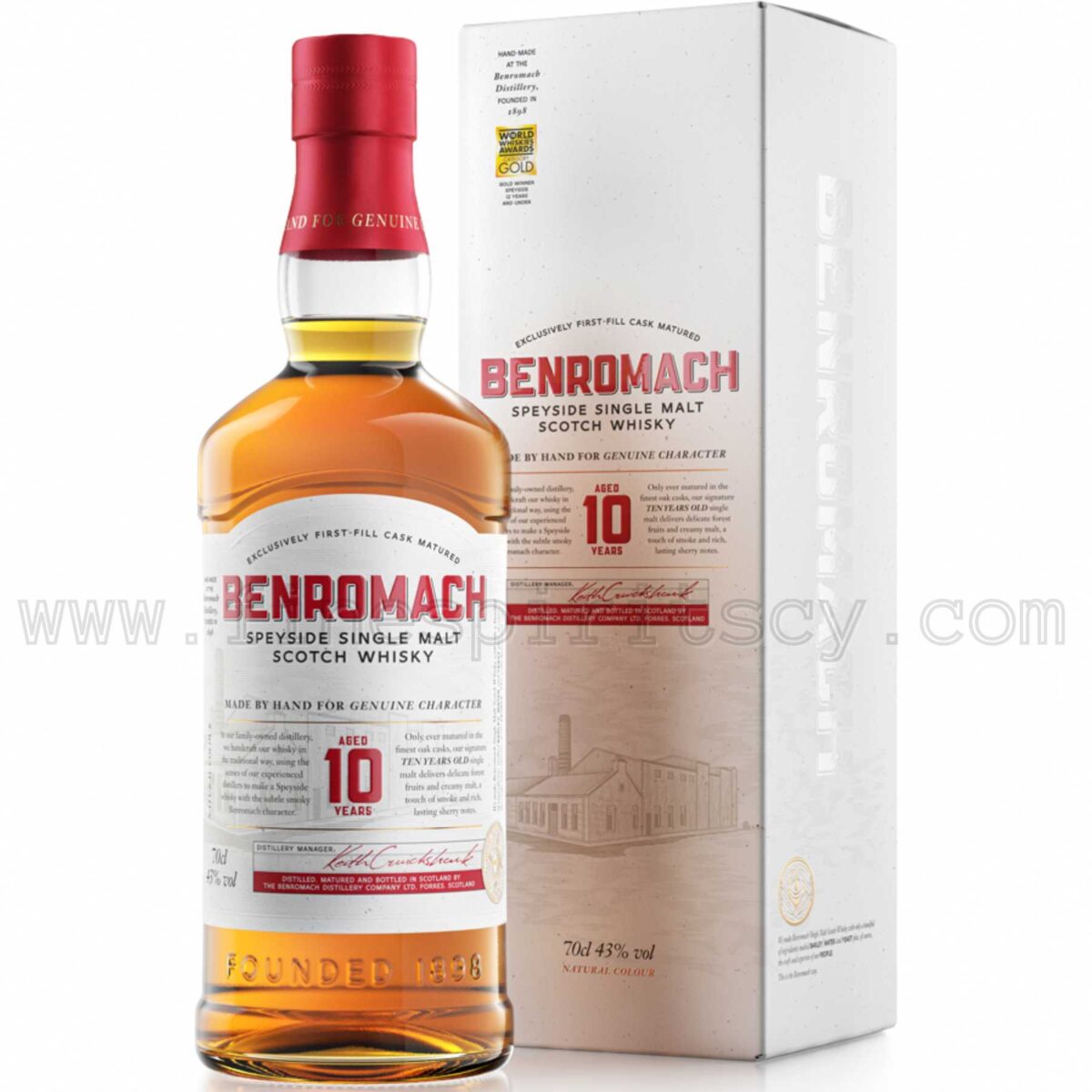 Benromach 10 Year Old Whisky Whiskey Speyside Single Malt Scotch Cyprus