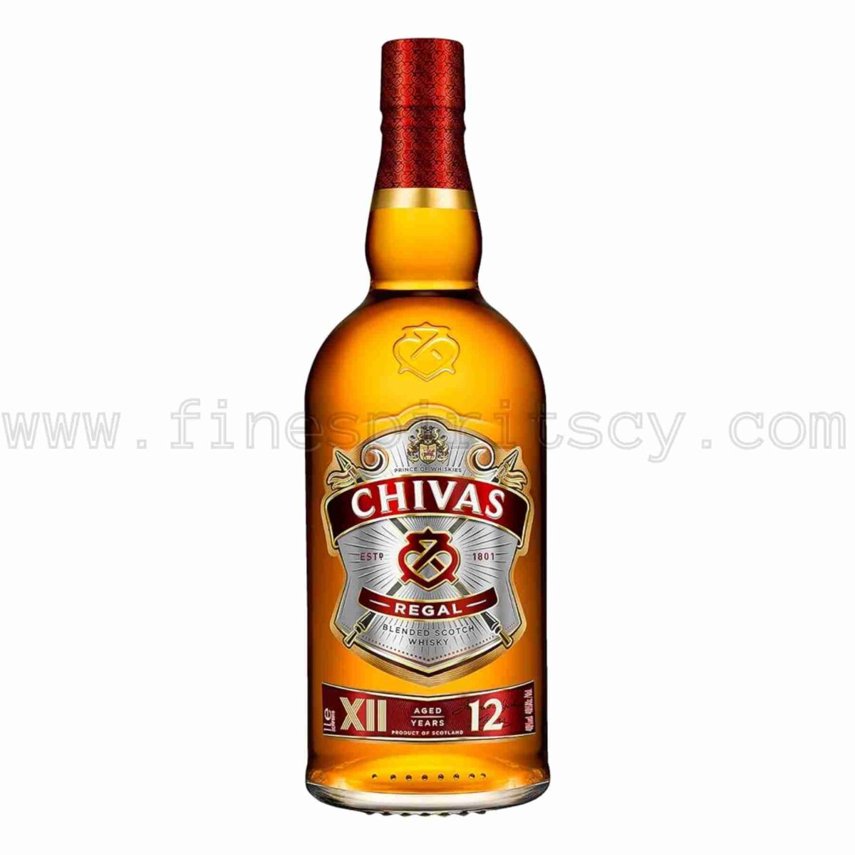 Chivas Regal 12 Years Old 1000ml 100cl 1L Cyprus Fine Spirits CY Whisky Price