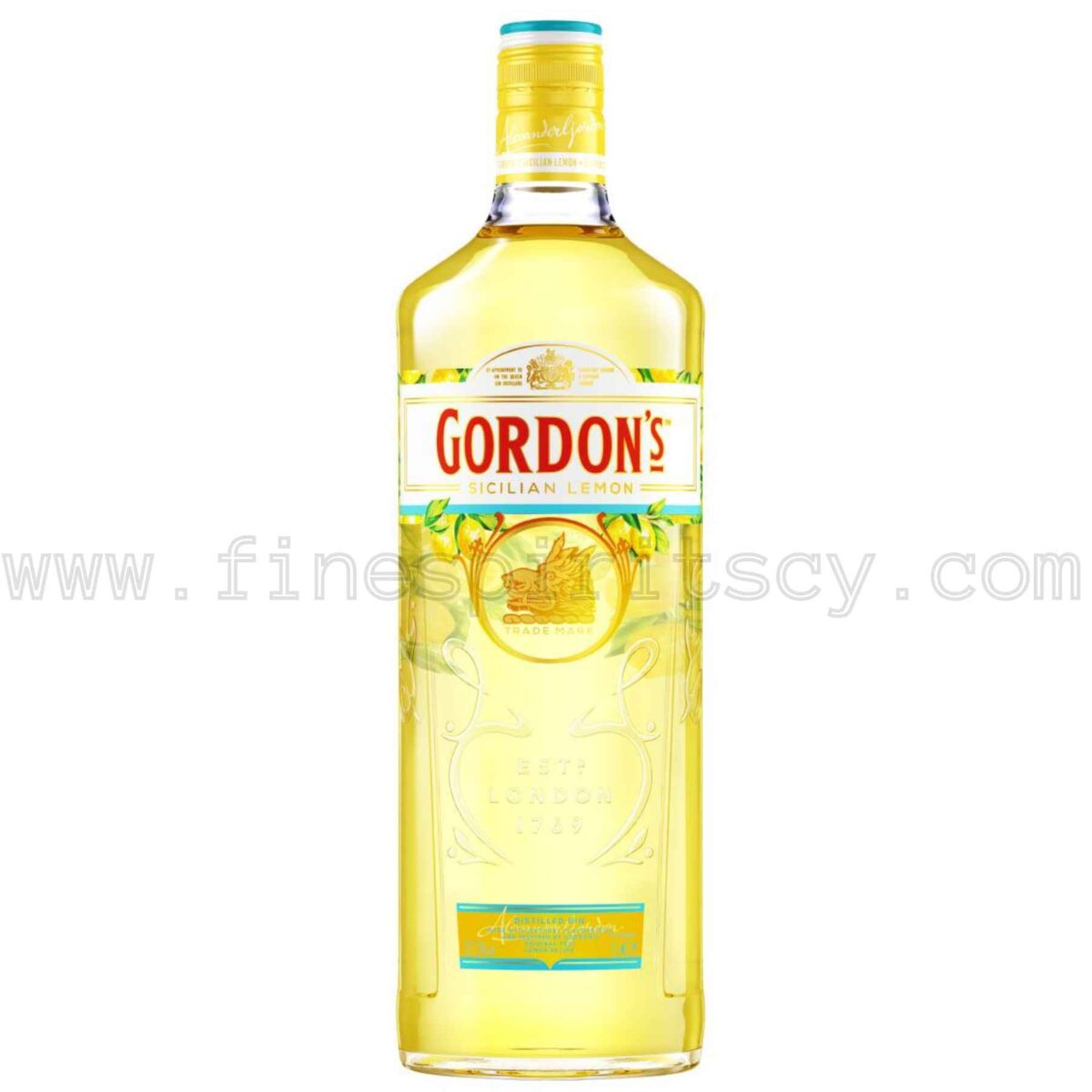 Gordons Sicilian Lemon London Dry Gin 1000ml 100cl 1L Liter Litre