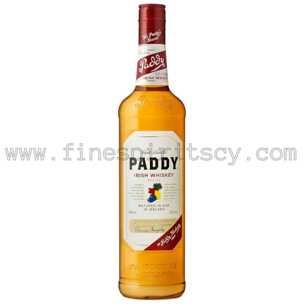 Paddy Irish Whiskey 700ml 70cl 0.7l Cyprus Price Fine Spirits CY Buy Shop Whisky FSCY