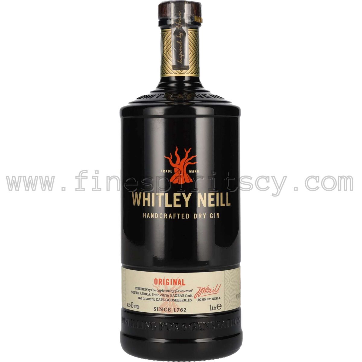 Whitley Neill Original London Dry Gin Cyprus Price 1000ml 100cl 1L Liter Litre