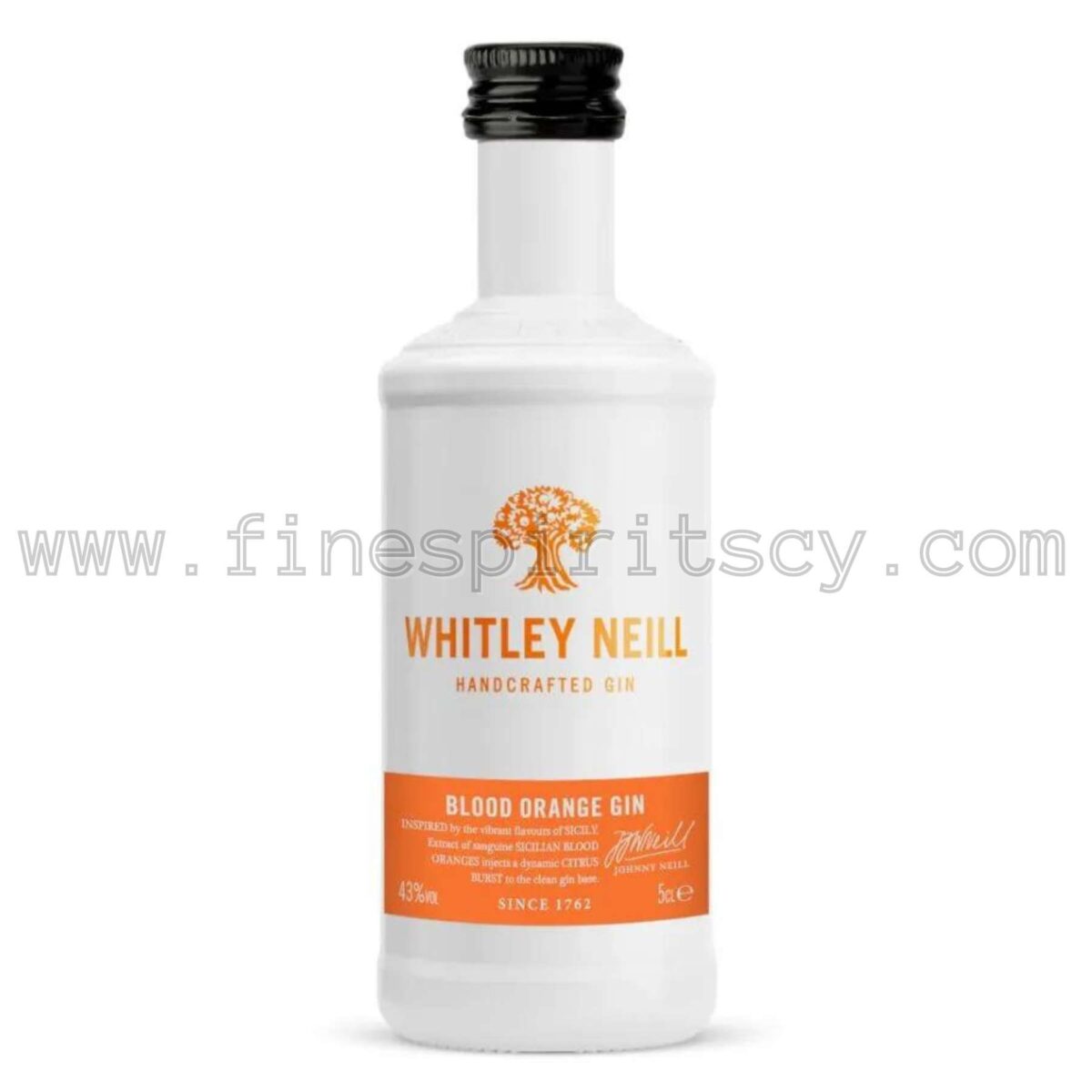 Whitley Neill Blood Orange Gin Mini Miniature 50ml 5cl White