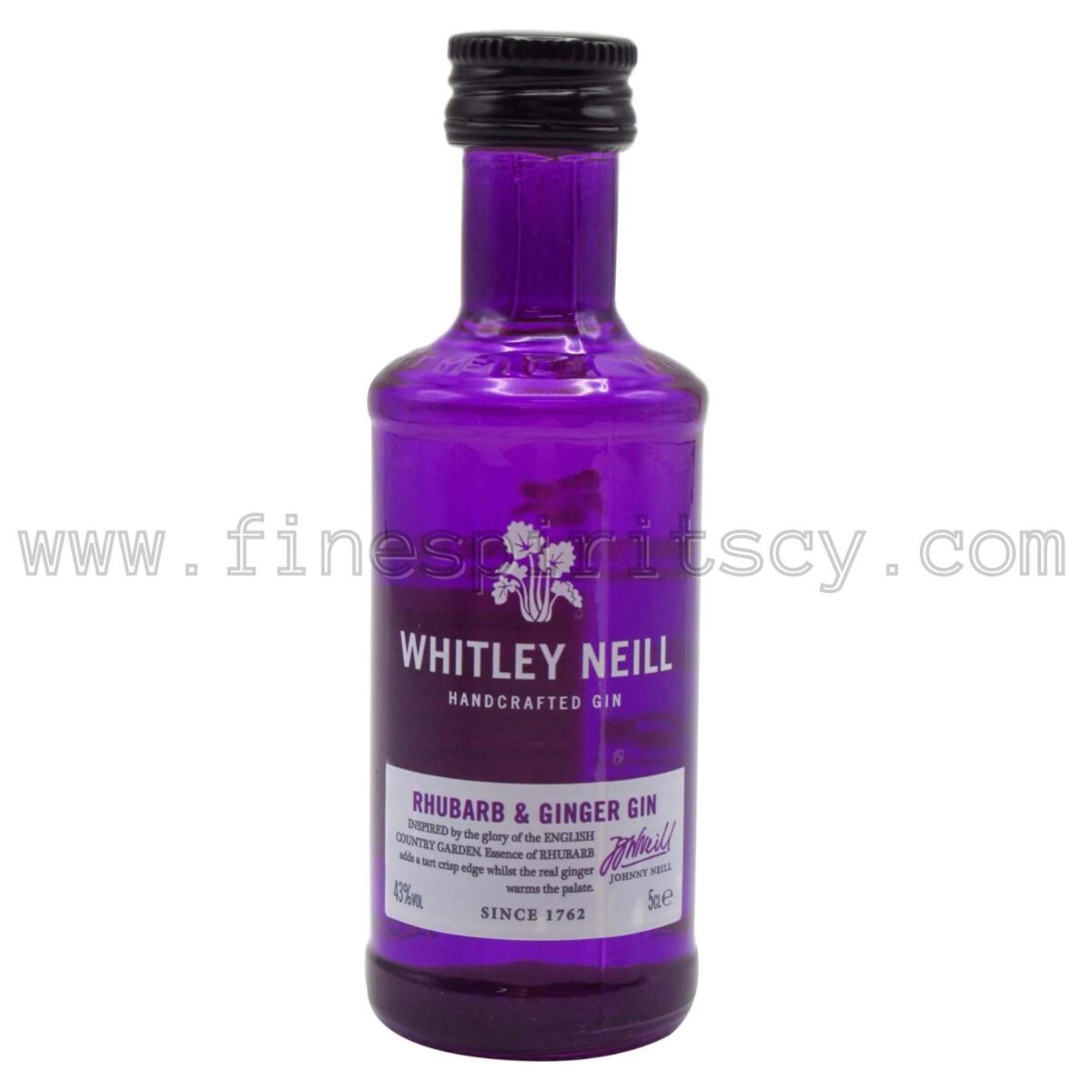 Whitley Neill Rhubarb & Ginger Gin Mini Miniature Price 50ml 5cl Cyprus