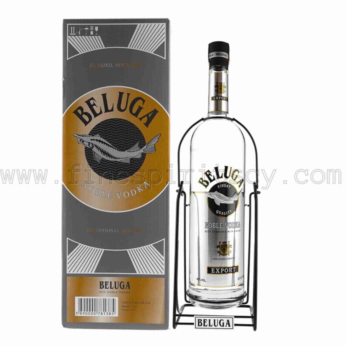 Beluga Noble Vodka Russian Magnum 300cl 3000ml 3.0L Price cyprus 3 litre liter cradle stand