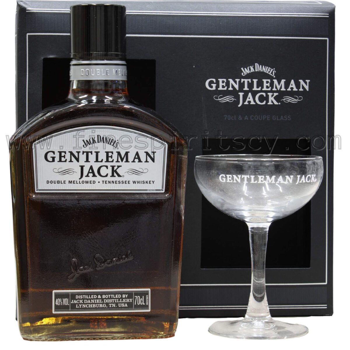 Gentleman Jack 700ml 70cl 0.7l Daniels With Coupe Glass Gift Box Cyprus Price