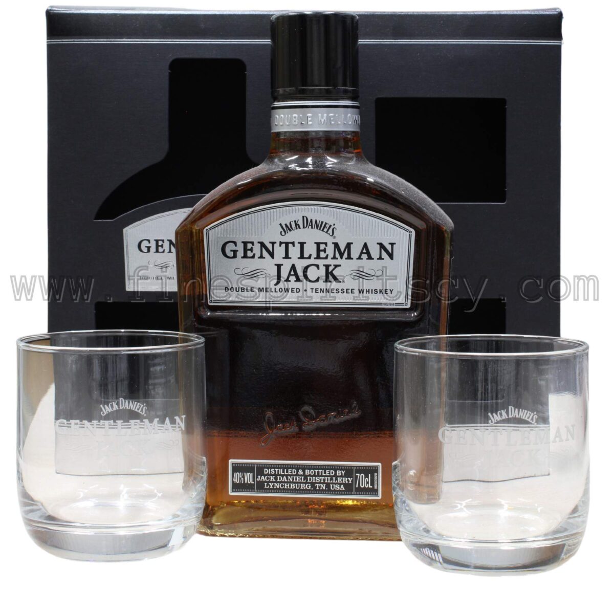 Gentleman Jack 700ml 70cl 0.7l Daniels With 2 Glasses Gift Box Cyprus Price