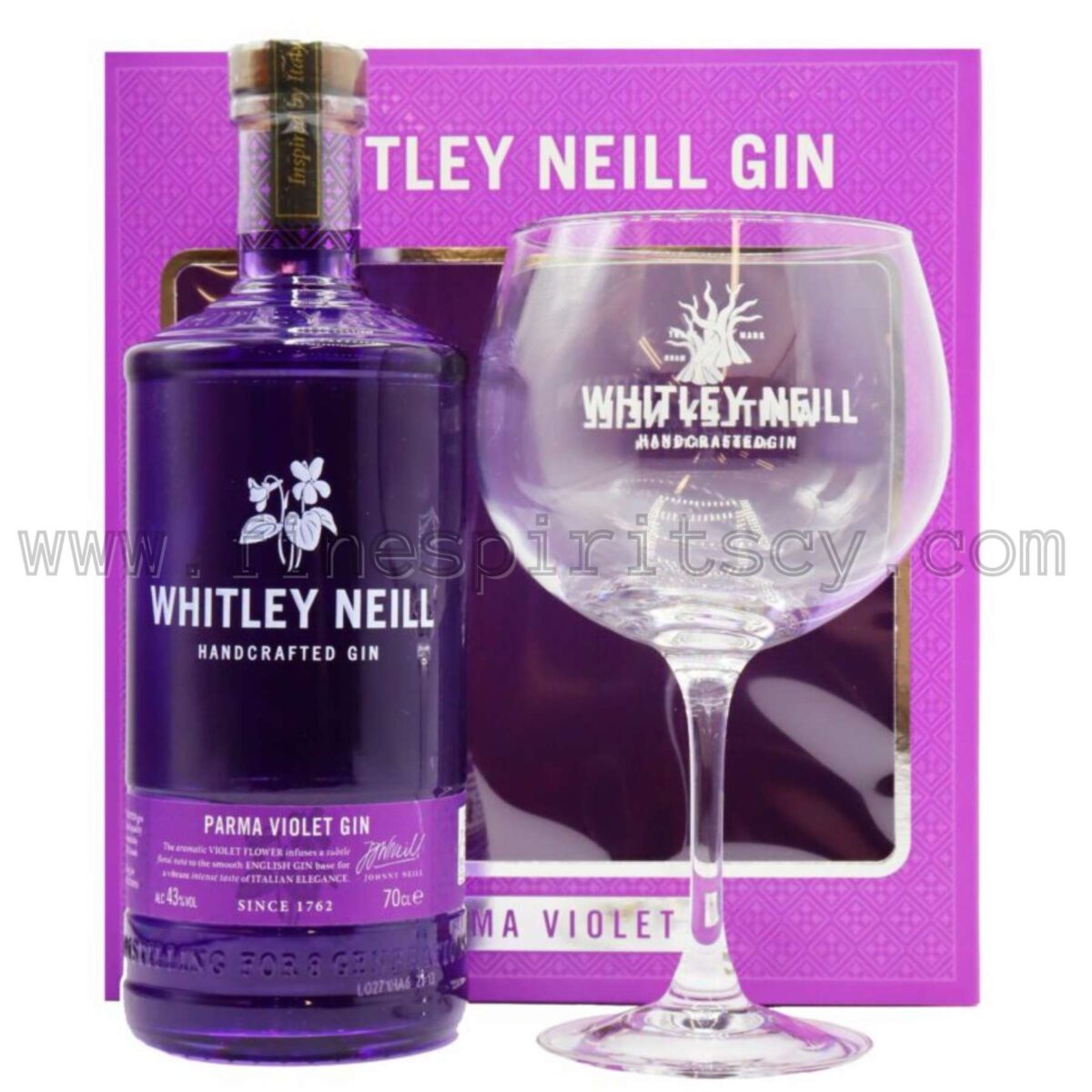 Whitley Neill Parma Violet Gin Gift Set Cypus Price Glass Online Order FSCY