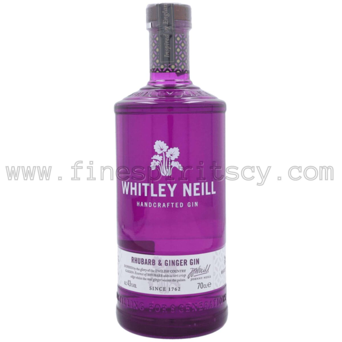 Whitley Neill Rhubarb & Ginger Gin Price Cyprus 700ml 70cl 0.7L