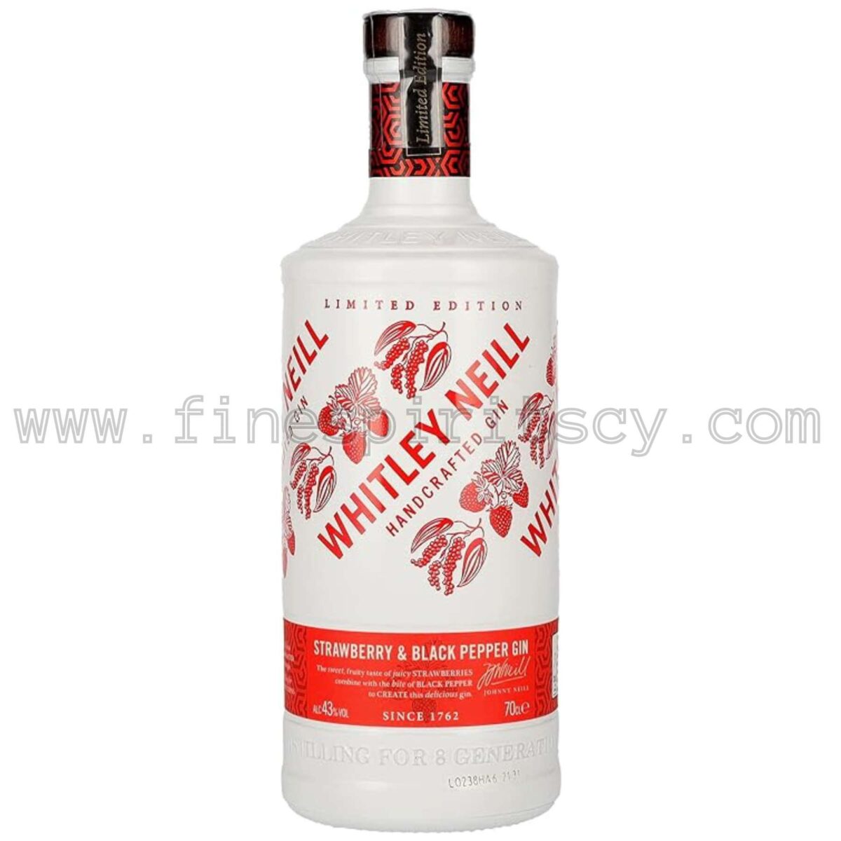 Whitley Neill Strawberry And Black Pepper Gin Limited Edition Cyprus Price Order Online