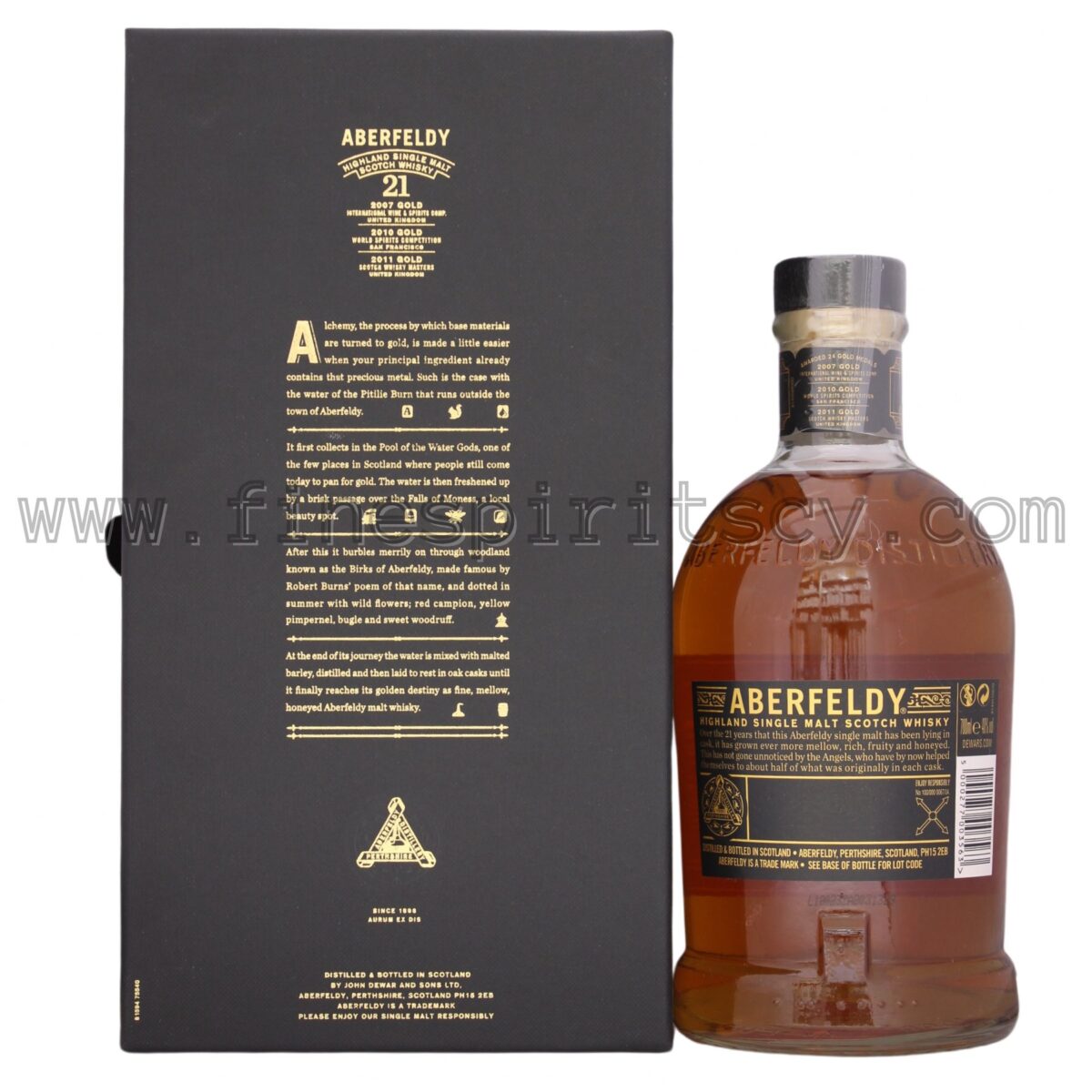 Aberfeldy 21 Years Aged Back Box Cyprus Fine Spirits CY Order Online Shop Buy