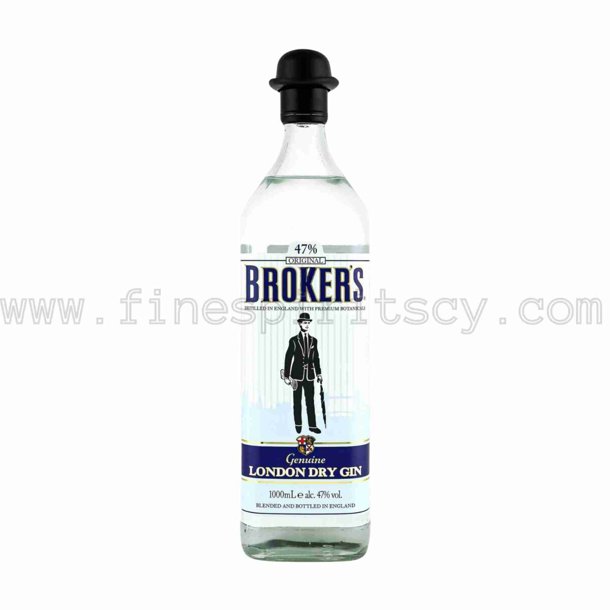 Brokers Gin London Dry 1000ml 100cl 1L Liter Litre Cyprus Price Order Online Fine Spirits CY