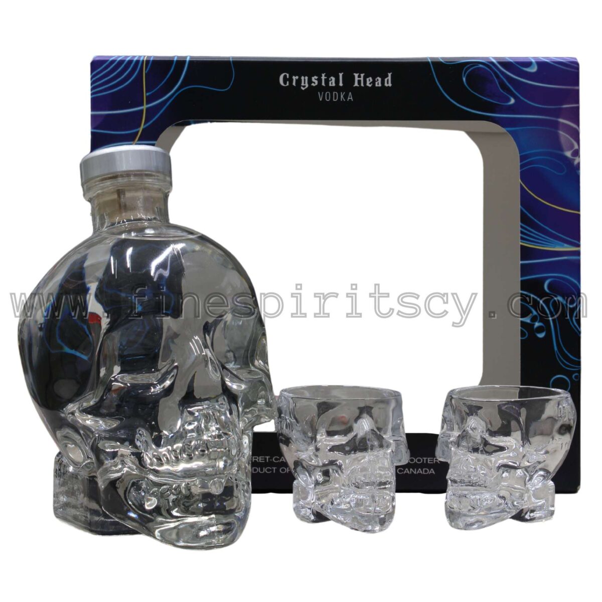 Crystal Head Original Vodka Gift Set Idea With 2 Two Shot Glasses Skull Shape