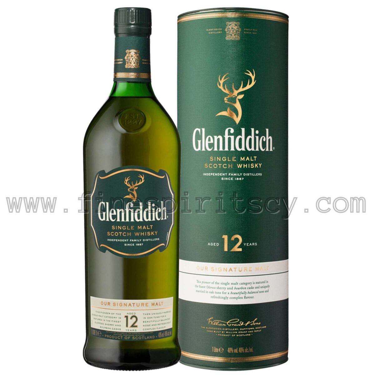 Glenfiddich 12 YO Cyprus 1000ml 100cl 1L Liter Litre Price CY Online Order