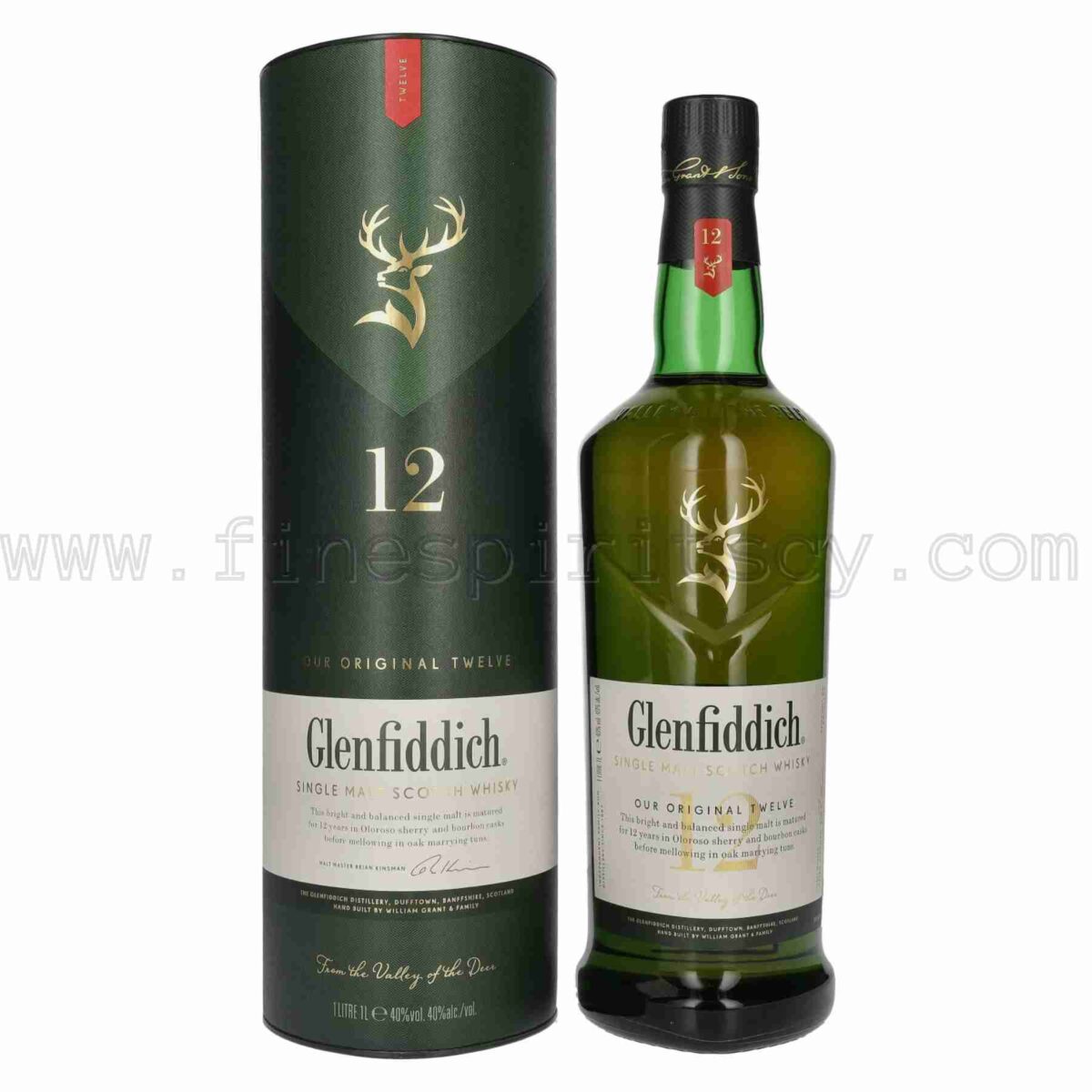 Glenfiddich 12 YO Cyprus 1000ml 100cl 1L Liter Litre Price CY Online Order