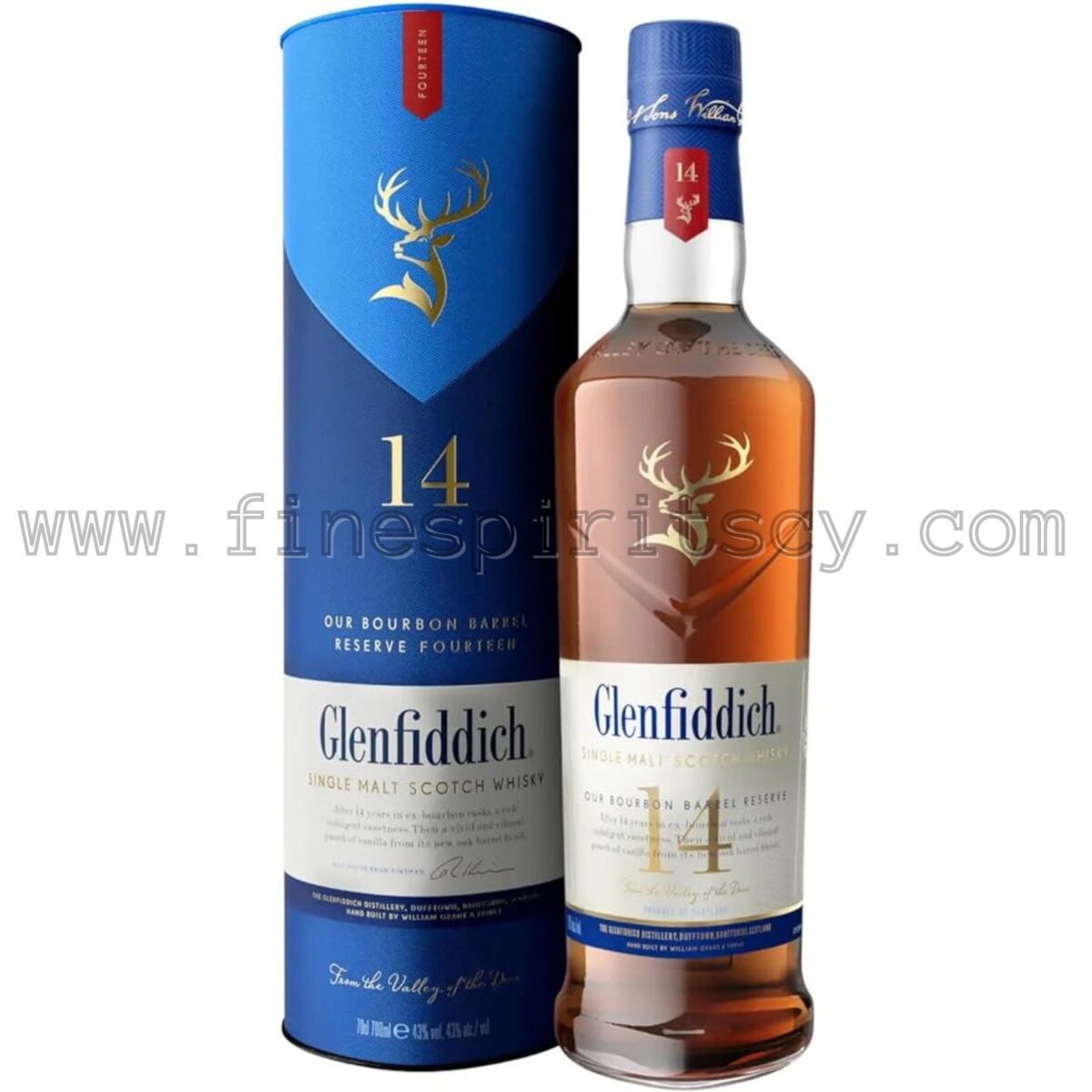 Glenfiddich 14 Year Old Bourbon Barrel Reserve Fine Spirits Cyprus 15YO Price Order Online Blue