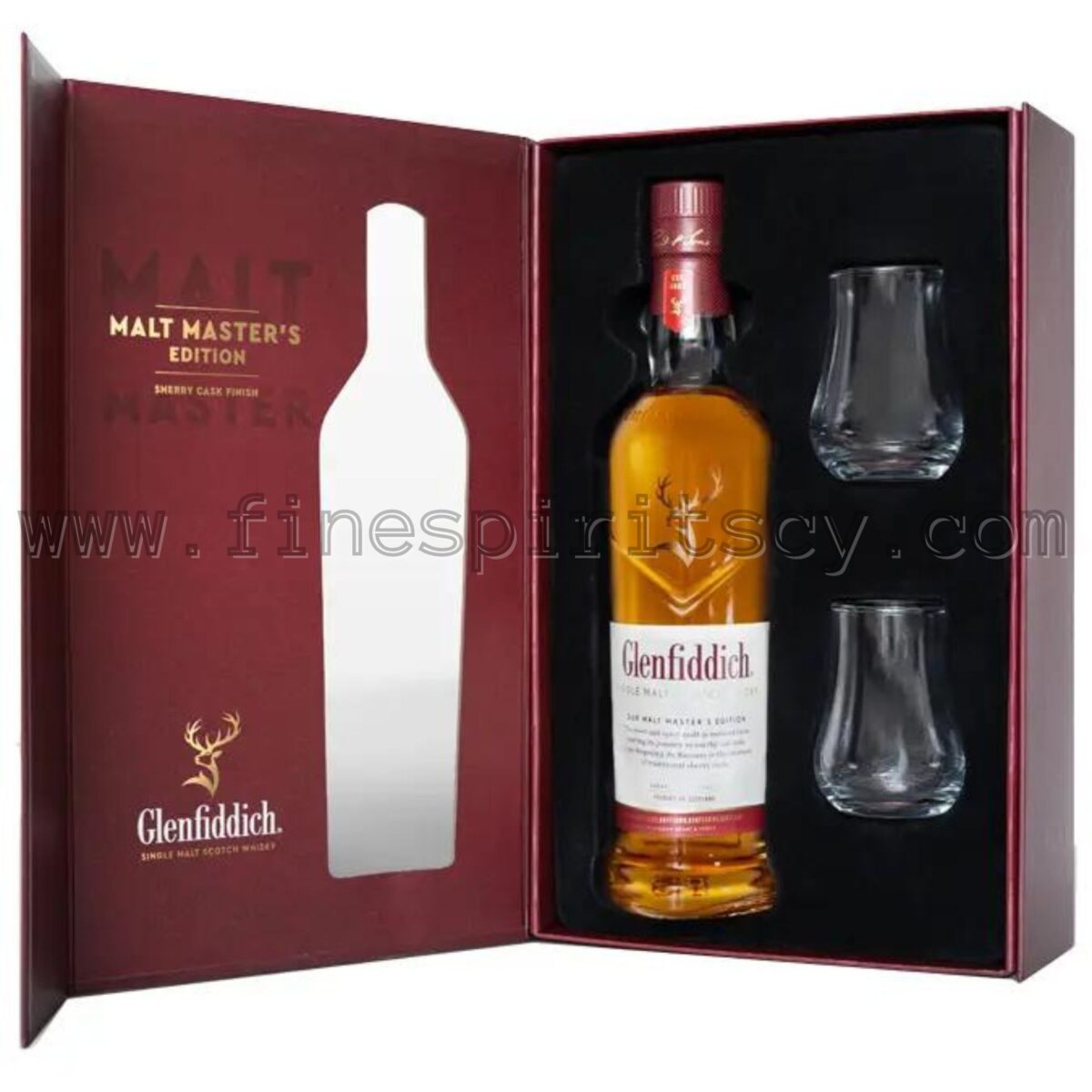 Glenfiddich Malt Master's Sherry 2 Nosing Glasses Glencairn Open Box Gift Set Idea