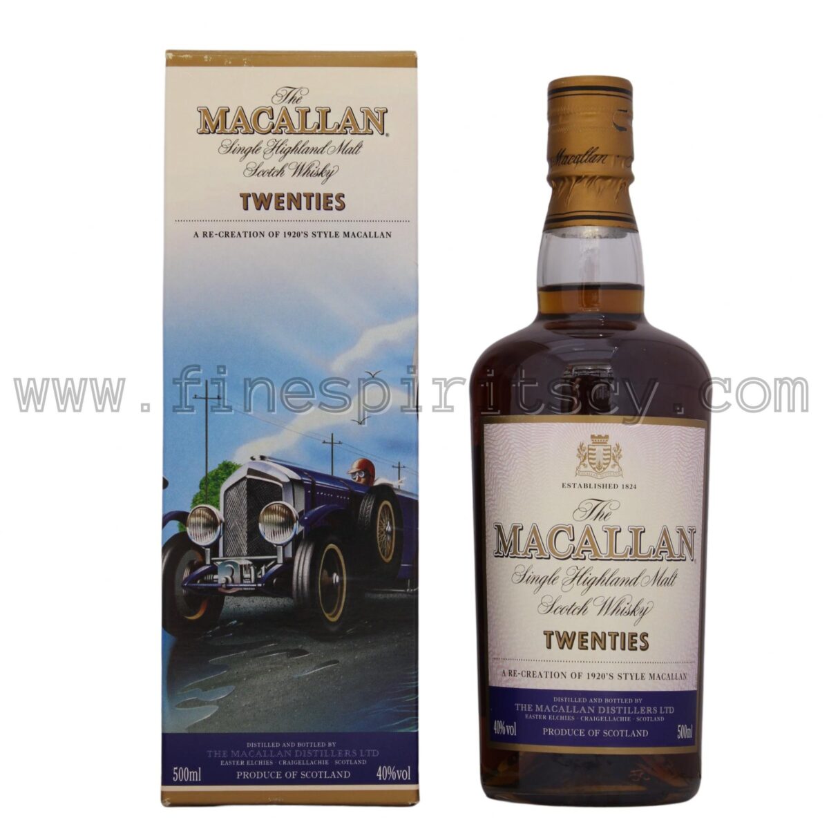Macallan Twenties 1920s Fine Spirits Cyprus Front Of Bottle Box Price FSCY Order