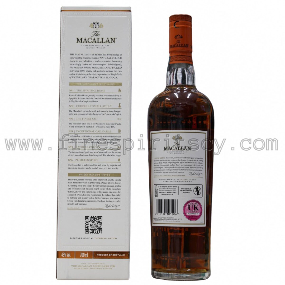 The Macallan Sienna 1824 Series Back Bottle Box Rear Fine Spirits Cyprus CY Order