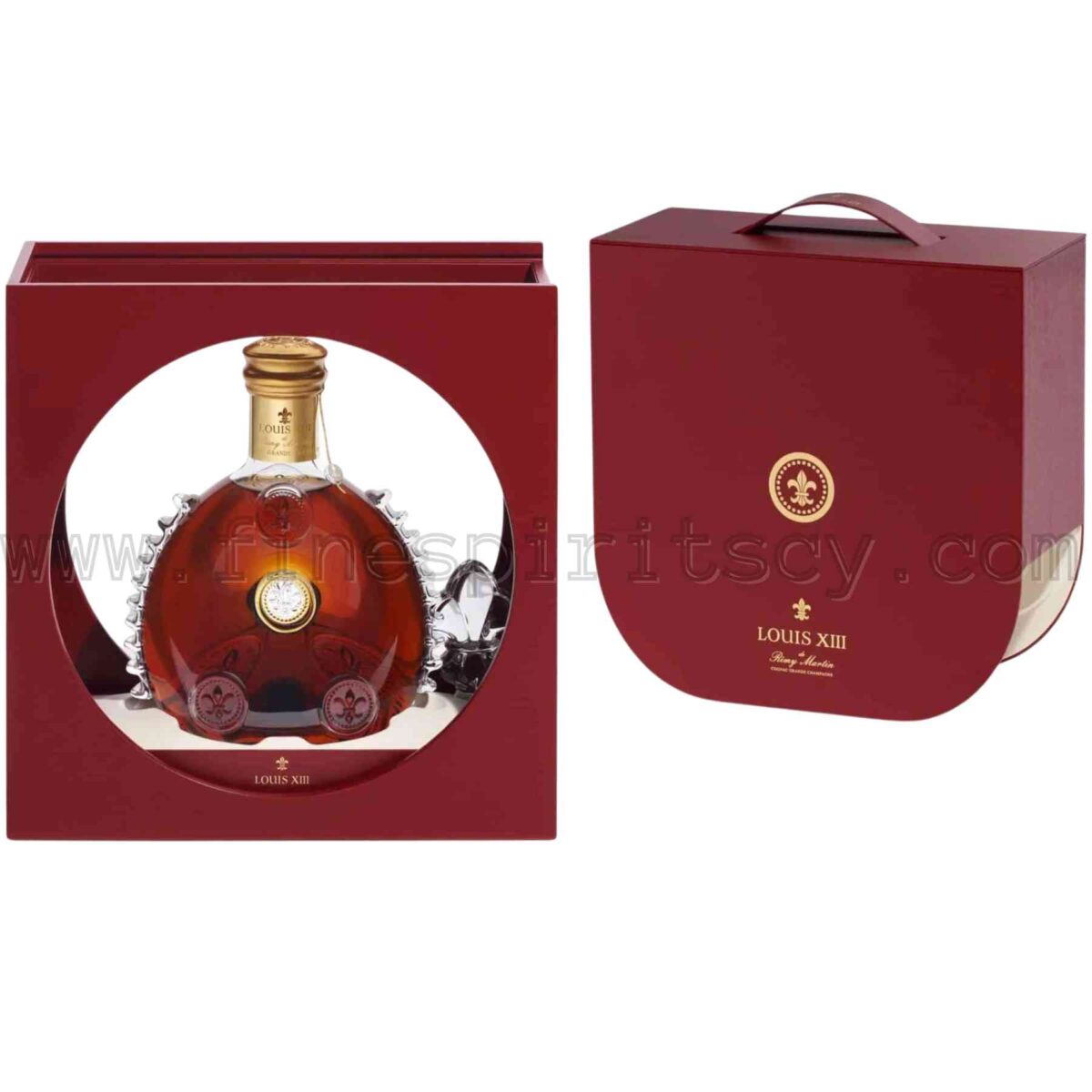 Remy Martin Louis XIII Decanter Open Box Cork Mirror Base Book Gold Carat Spikes Glass