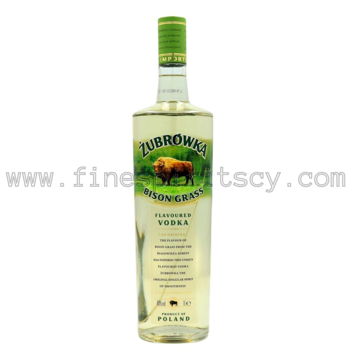 Zubrowka Bison Grass 1000ml 100cl 1L Liter Litre Cyprus Price Polish Vodka Order Online
