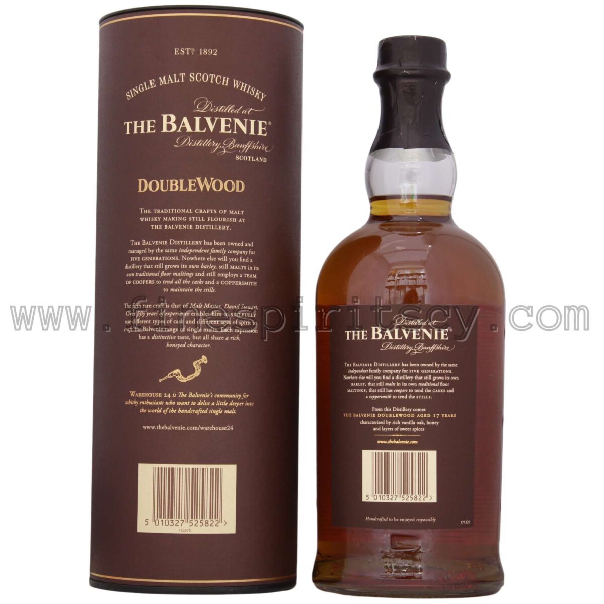 Balvenie 17 Years Old DoubleWood Back Bottle Tube Side Limited Edition