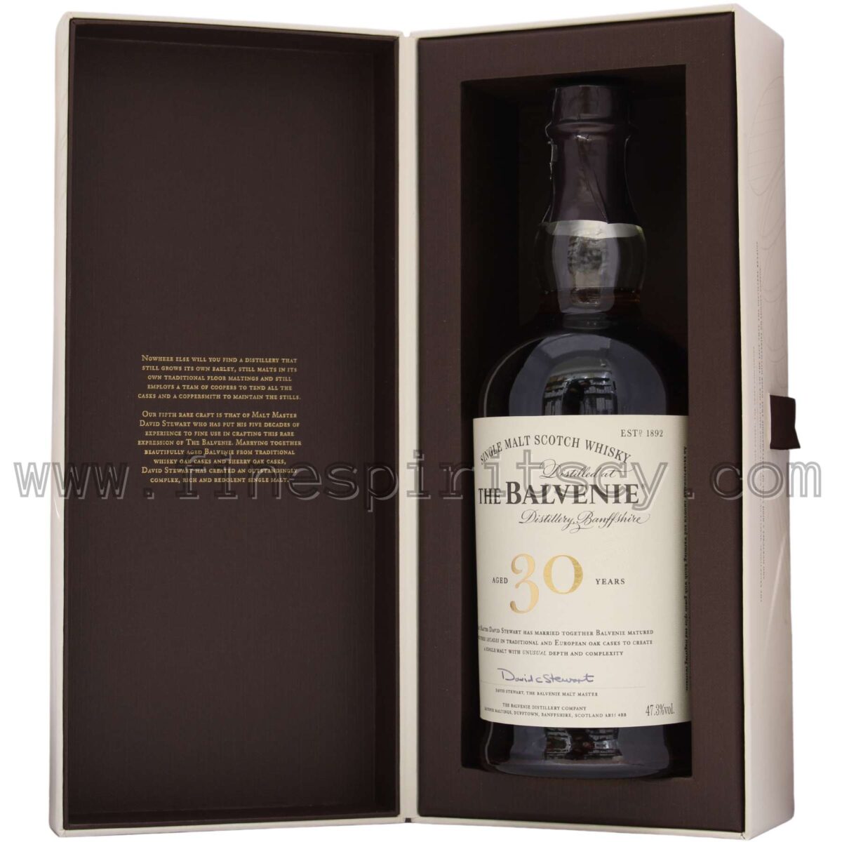 Balvenie 30 Years Old Box Open Bottle Front Fine Spirits Cyprus Whiskey CY