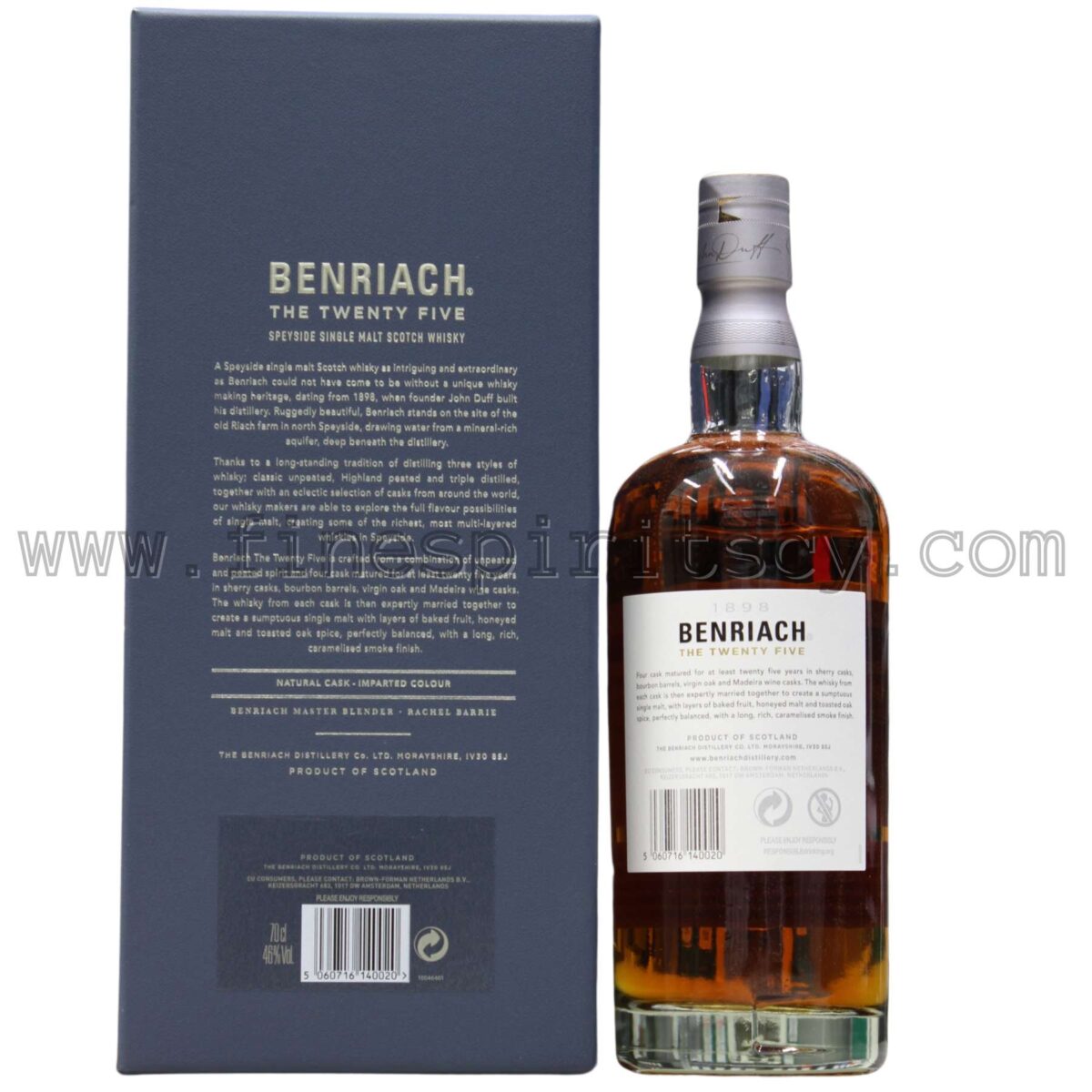 Benriach 25 Years Old Twenty Five Back Bottle Box Order Online Buy Shop
