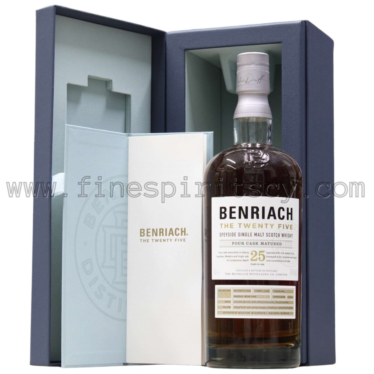 The Benriach 25Y/O Twenty Five Open Box Book Bottle Notes Pages