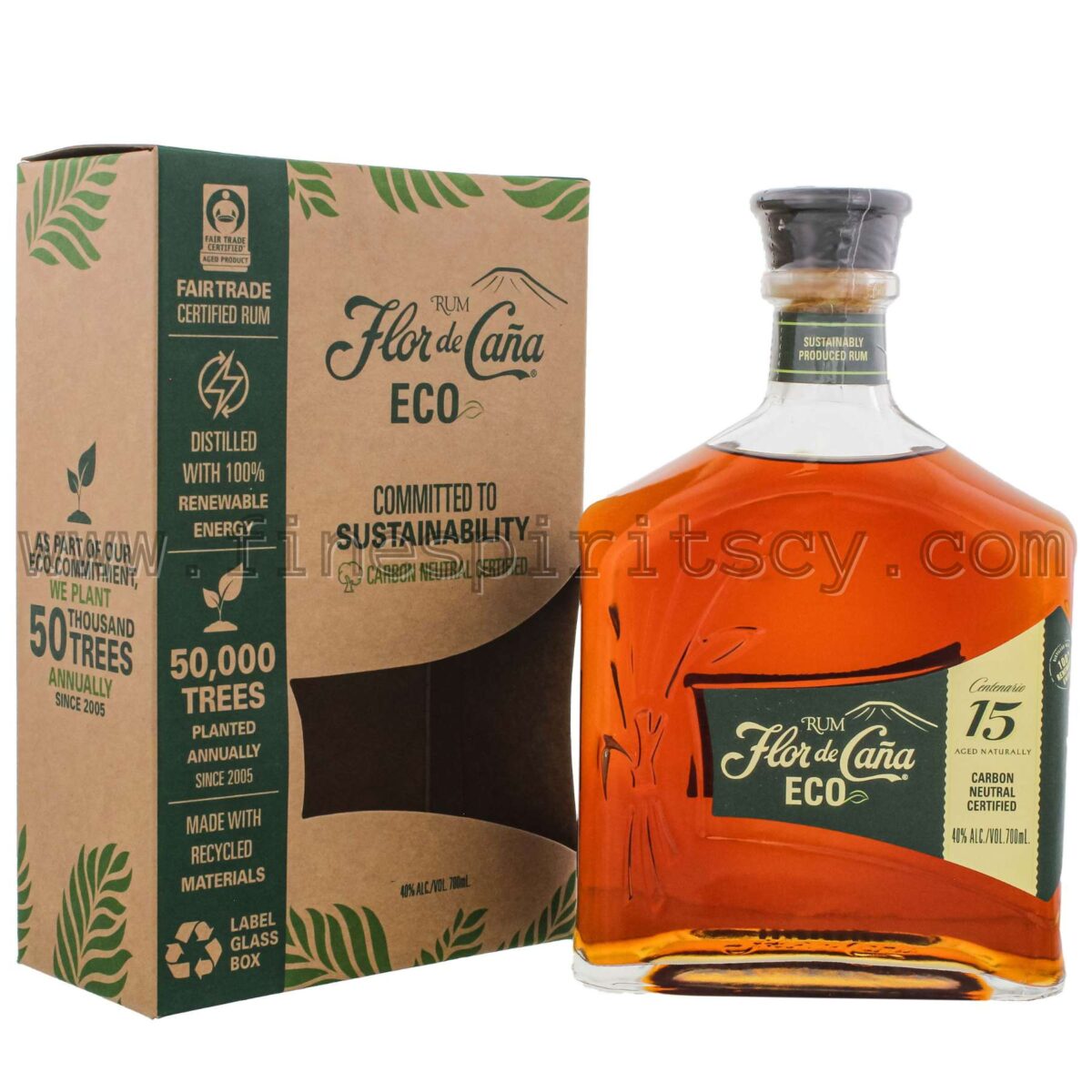 Flor De Cana 15 Year Old Eco Carbon Neutral Cyprus Price Fine Spirits CY 700ml 70cl 0.7L