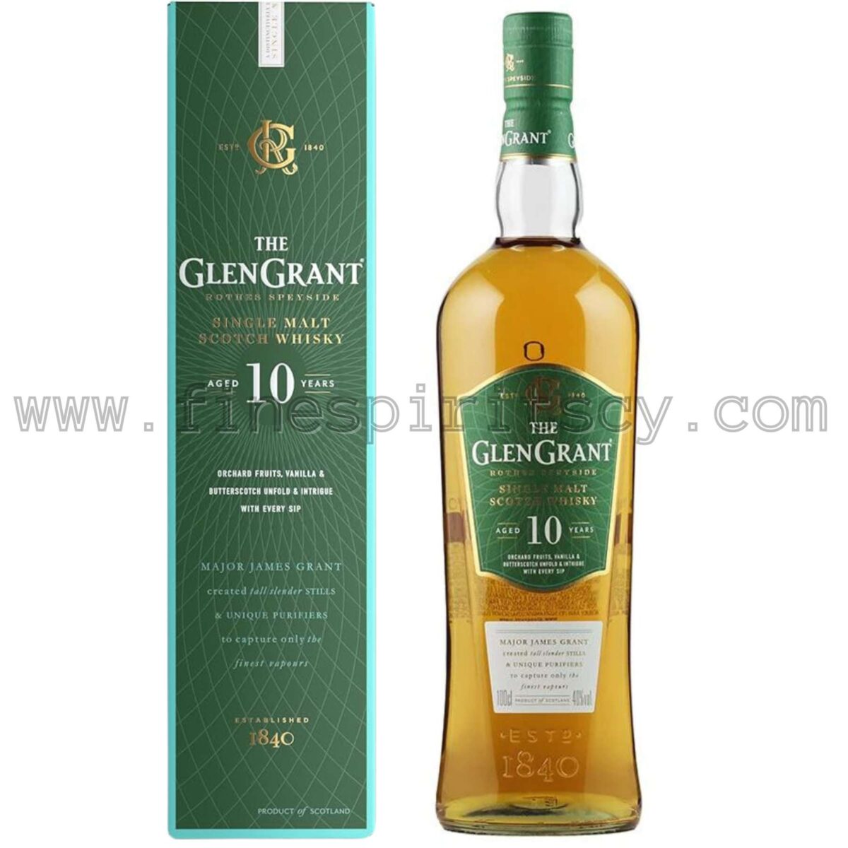 Glen Grant 10 Year Old 1000ml 100cl 1L LIter Litre Cyprus Price Fine Spirits CY