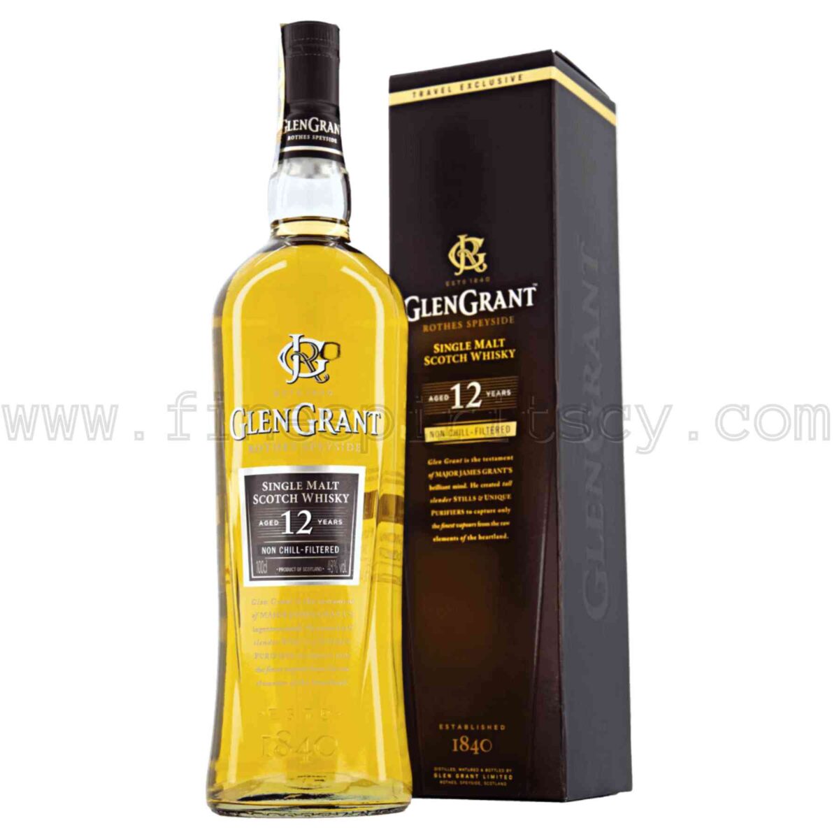 Glen Grant 12 Year Old Travel Exclusive 1000ml 1L 100cl Liter Litre 48% ABV