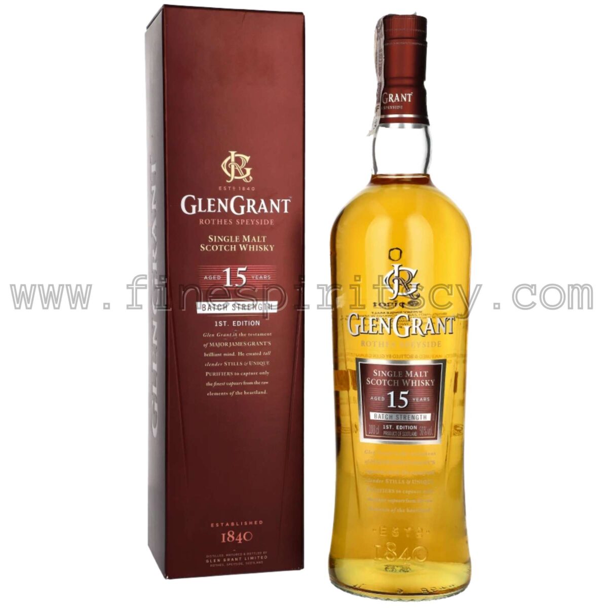 Glen Grant 15 Year Old 1000ml 100cl 1L Liter Litre Price Fine Spirits CY Cyprus