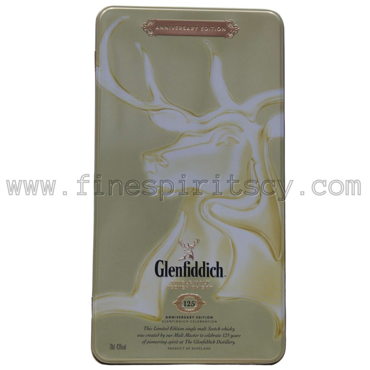 Glenfiddich 125th Limited Anniversary Edition Cyprus Collection Fine Spirits CY Tin Box