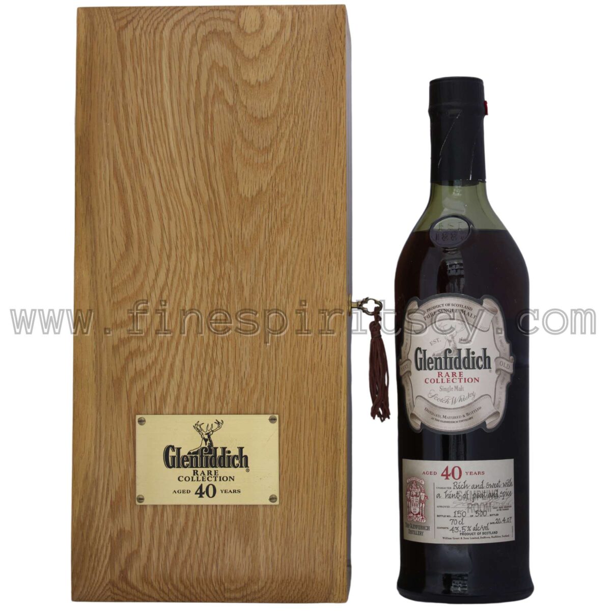 Glenfiddich 40YO Rare Collection 2007 Front Bottle Box 700ml 70cl 0.7L
