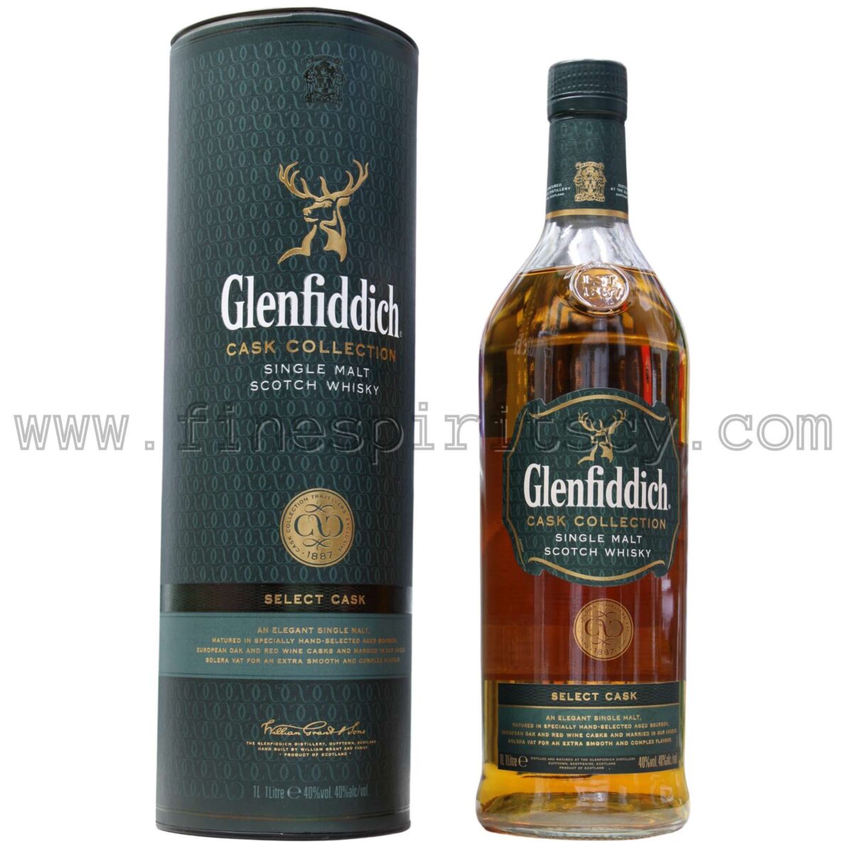 Glenfiddich Select Cask Collection Single Malt Scotch Tube Bottle Front Speyside