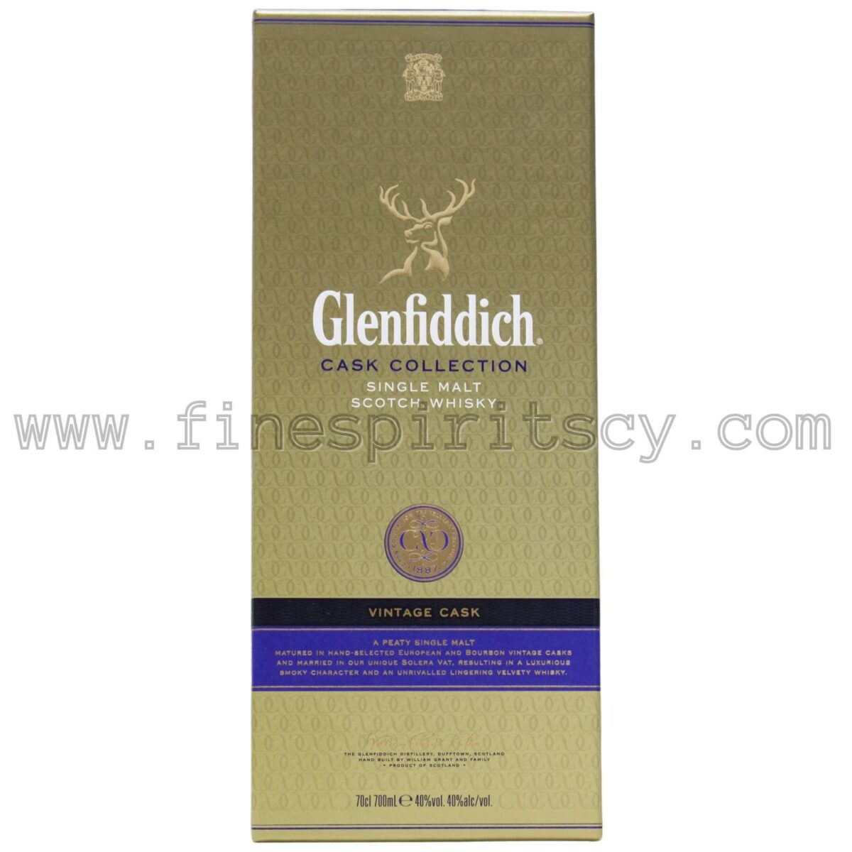 Glenfiddich Vintage Cask Collection Peaty Single Malt Speyside Scotch Scotland